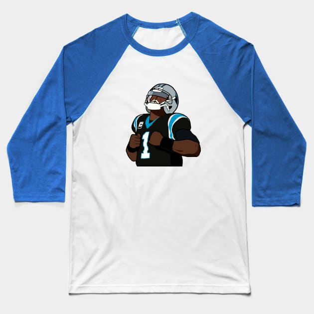 Cam Newton Touchdown Celebration Carolina Panthers NFL Baseball T-Shirt by xavierjfong